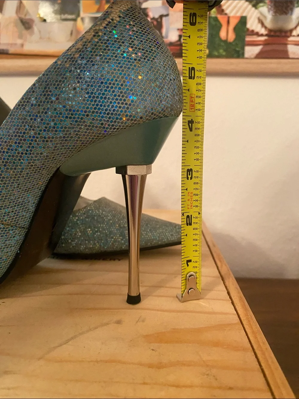 Sparkling Blue Pointed-Toe Stiletto Pumps size 7